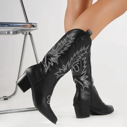 CALLIE Cowgirl Boots - Resistant PU leather | Elegance & Stability - Yehaw