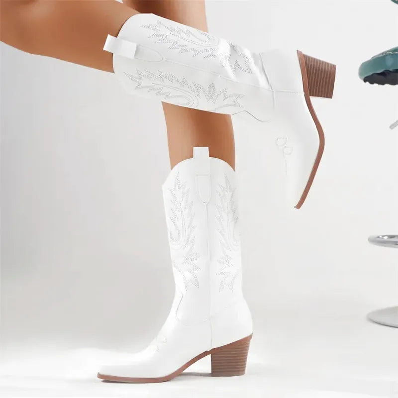 CALLIE Cowgirl Boots - Resistant PU leather | Elegance & Stability - Yehaw