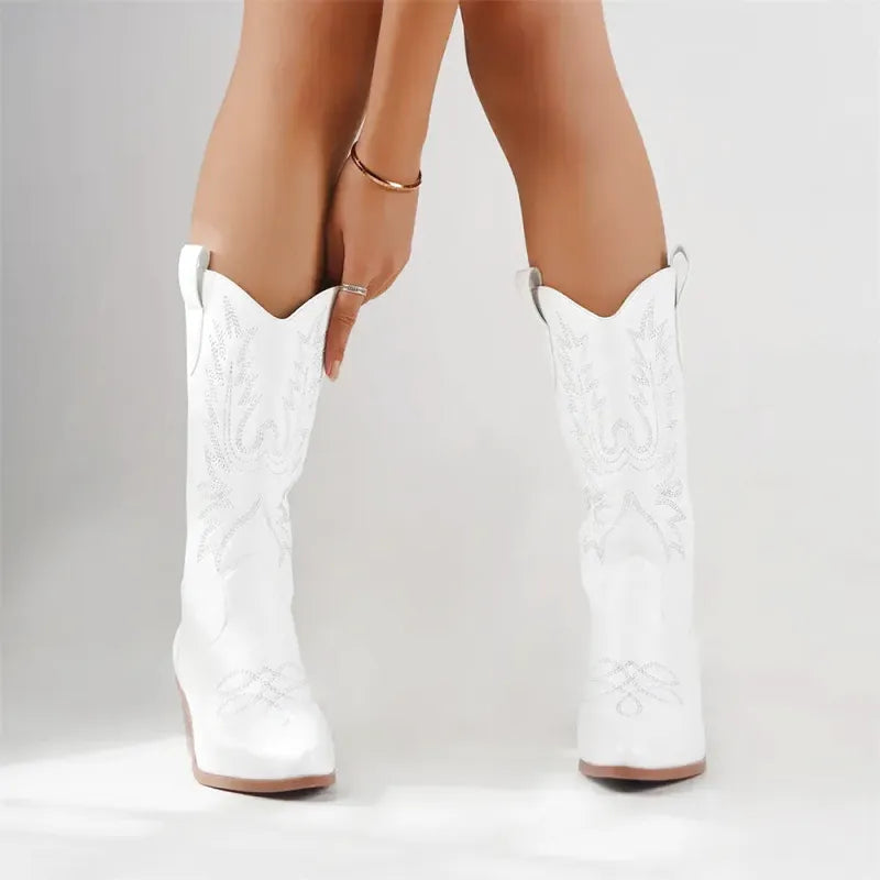 CALLIE Cowgirl Boots - Resistant PU leather | Elegance & Stability - Yehaw