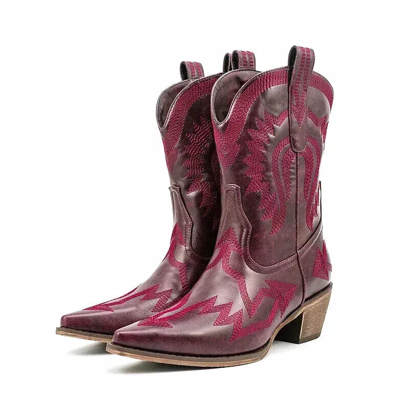 CAMILA Cowgirl Boots - Yehaw | Red - Yehaw
