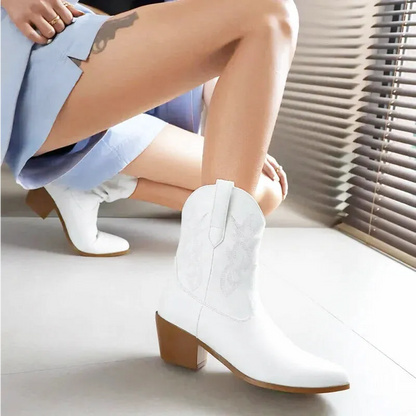 CARLA Cowgirl Boots - Yehaw | White - Yehaw