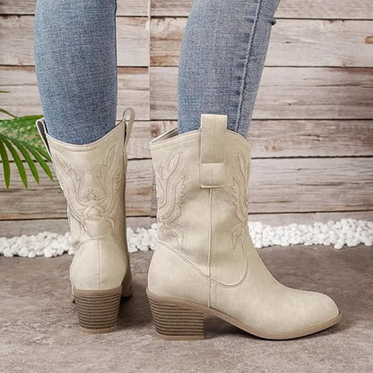 CASSIDY Cowgirl Boots - Resistant PU leather | Elegance & Stability - Yehaw