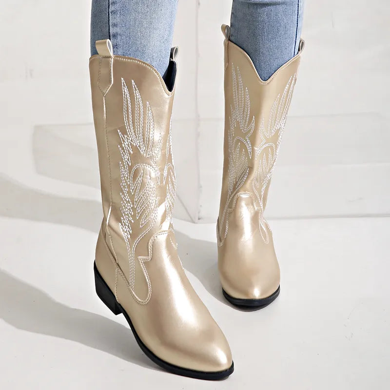 CATALINA Cowgirl Boots - Yehaw | Gold - Yehaw