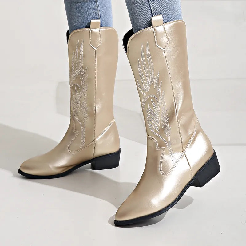 CATALINA Cowgirl Boots - Yehaw | Gold - Yehaw
