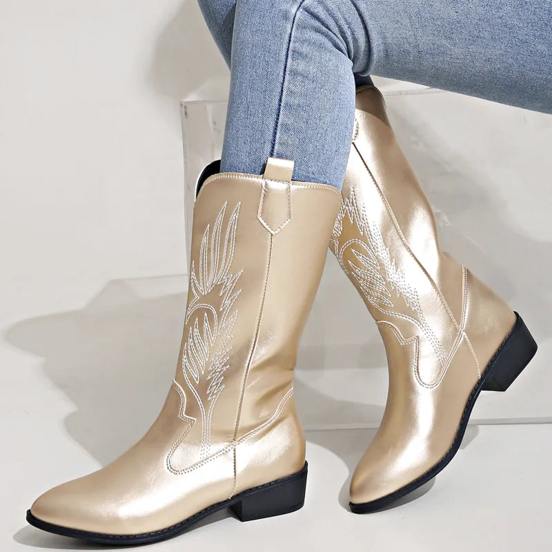 CATALINA Cowgirl Boots - Yehaw | Gold - Yehaw
