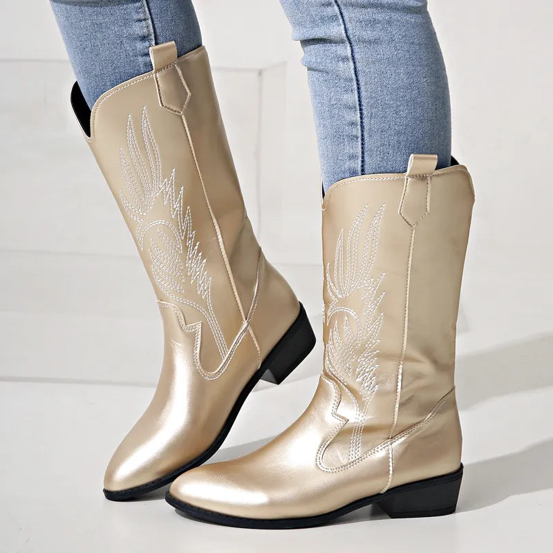 CATALINA Cowgirl Boots - Yehaw | Gold - Yehaw