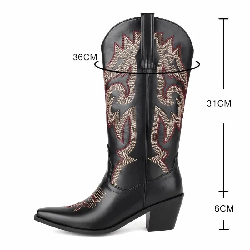 CECILIA Cowgirl Boots - Yehaw | Black - Yehaw