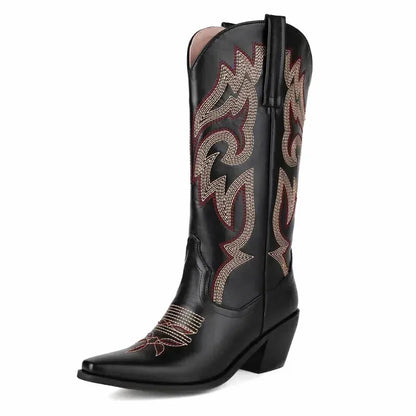 CECILIA Cowgirl Boots - Yehaw | Black - Yehaw