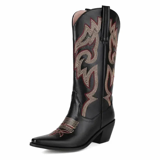 CECILIA Cowgirl Boots - Yehaw | Black - Yehaw 