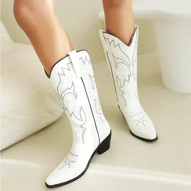 CECILIA Cowgirl Boots - Yehaw | White - Yehaw