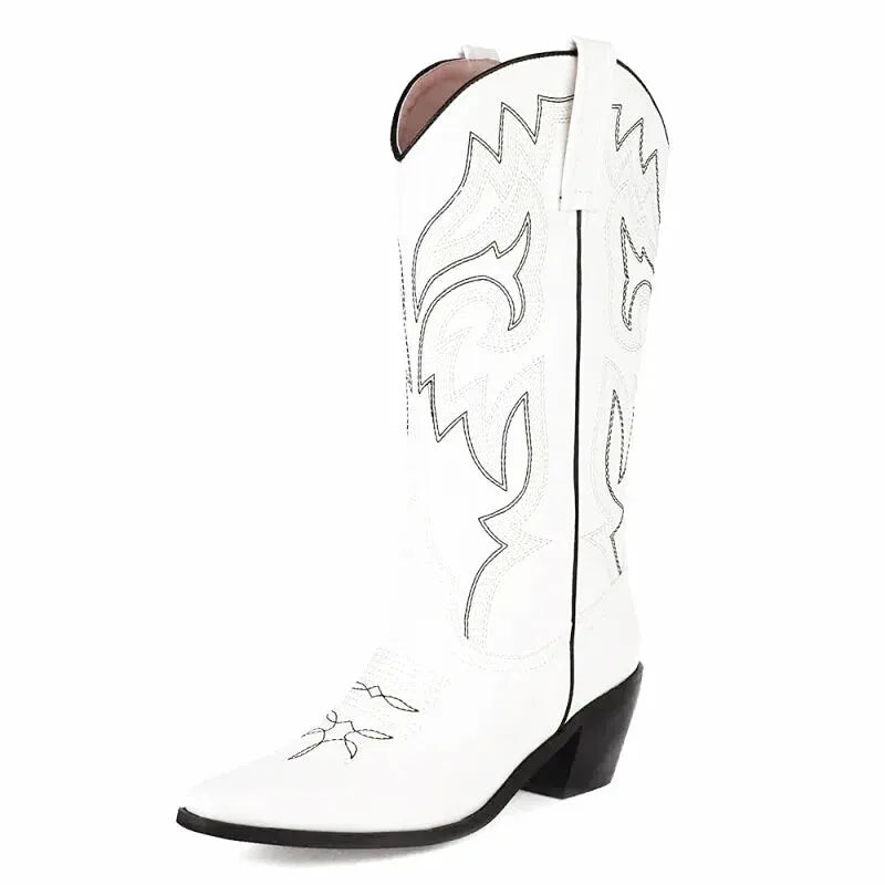 CECILIA Cowgirl Boots - Yehaw | White - Yehaw