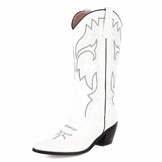 CECILIA Cowgirl Boots - Yehaw | White - Yehaw