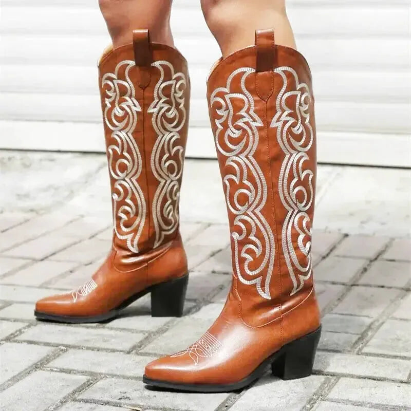 CELIA Cowgirl Boots - Yehaw | Brown - Yehaw