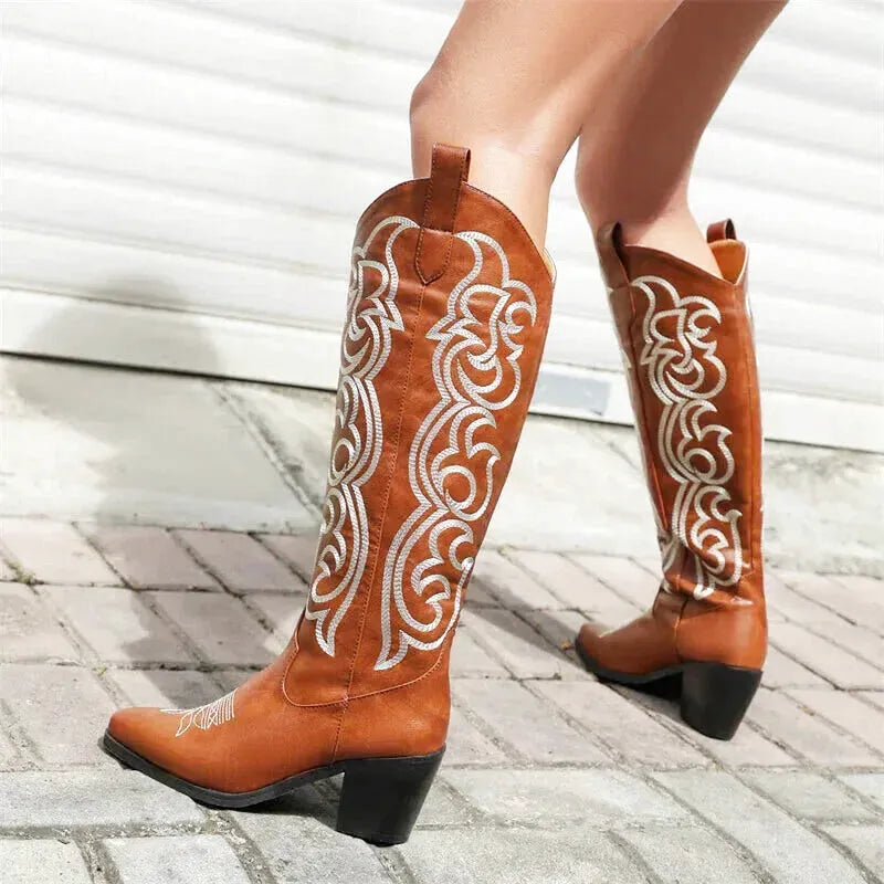 CELIA Cowgirl Boots - Yehaw | Brown - Yehaw