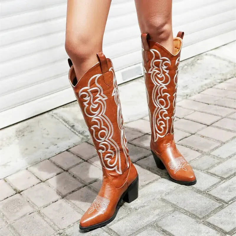 CELIA Cowgirl Boots - Yehaw | Brown - Yehaw