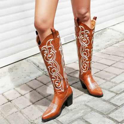 CELIA Cowgirl Boots - Yehaw | Brown - Yehaw