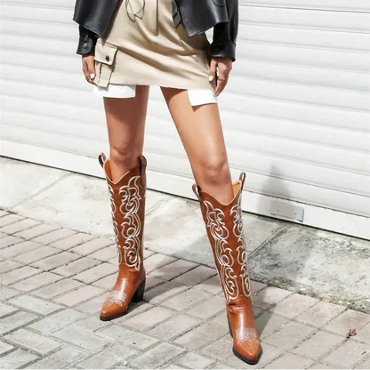 CELIA Cowgirl Boots - Yehaw | Brown - Yehaw