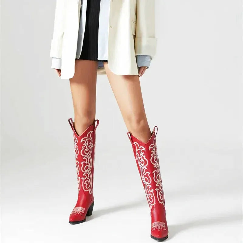 CELIA Cowgirl Boots - Yehaw | Red - Yehaw
