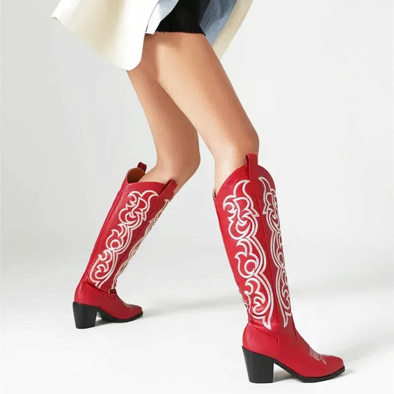CELIA Cowgirl Boots - Yehaw | Red - Yehaw