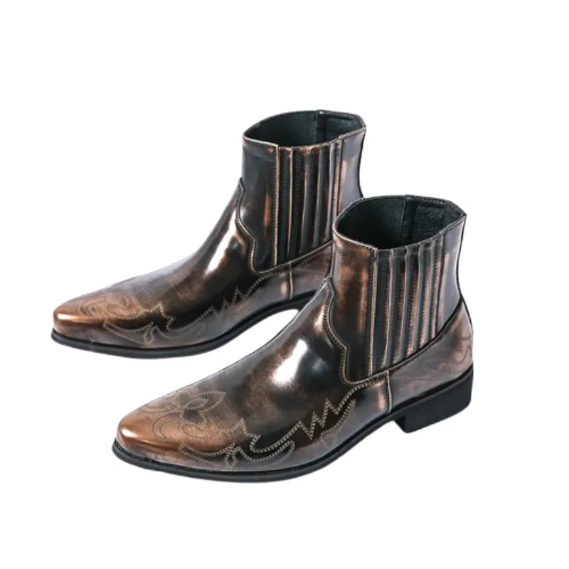 CHUCK Mens Cowboy Boots - Tough PU Leather | Timeless Style - Yehaw