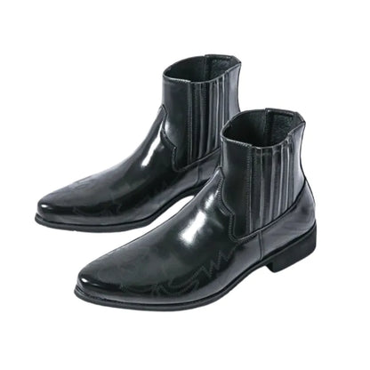 CHUCK Mens Cowboy Boots - Tough PU Leather | Timeless Style - Yehaw