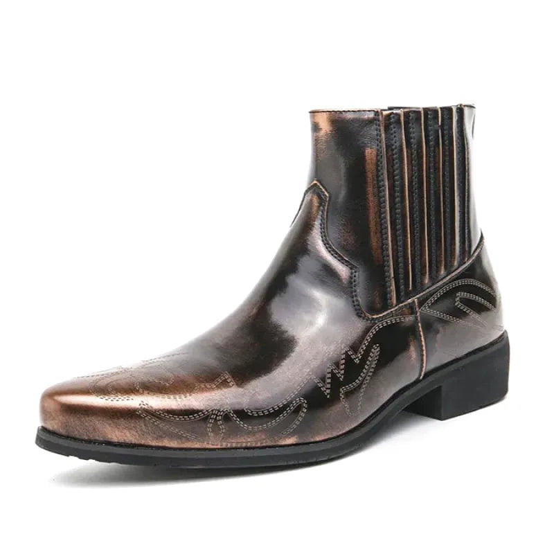 CHUCK Mens Cowboy Boots - Tough PU Leather | Timeless Style - Yehaw