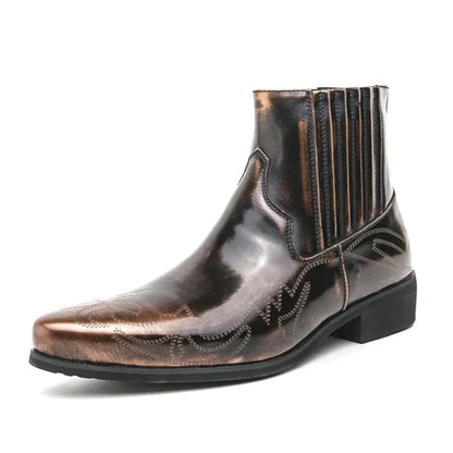 CHUCK Mens Cowboy Boots - Tough PU Leather | Timeless Style - Yehaw