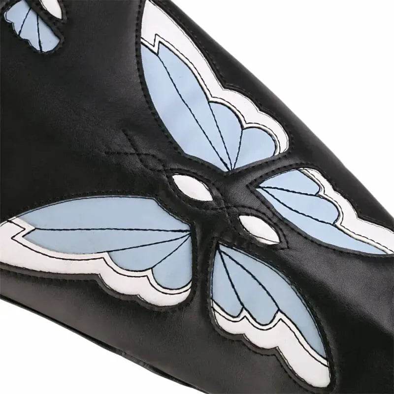 CLARA Cowgirl Boots - Yehaw | Black & Butterfly Blue - Yehaw