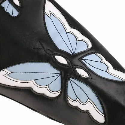 CLARA Cowgirl Boots - Yehaw | Black & Butterfly Blue - Yehaw