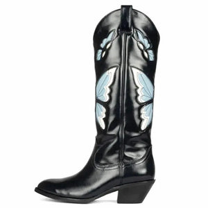 CLARA Cowgirl Boots - Yehaw | Black & Butterfly Blue - Yehaw