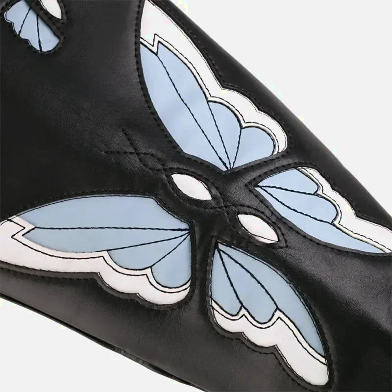 CLARA Cowgirl Boots - Yehaw | Black & Butterfly Blue - Yehaw