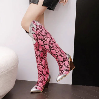 CLEMENTINE Cowgirl Boots - Yehaw | Pink & Silver - Yehaw