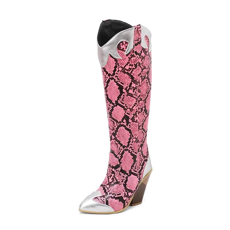CLEMENTINE Cowgirl Boots - Yehaw | Pink & Silver - Yehaw