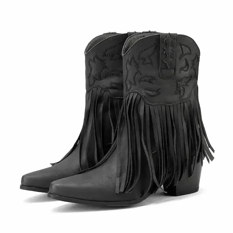 DALIA Cowgirl Boots - Yehaw | Black - Yehaw