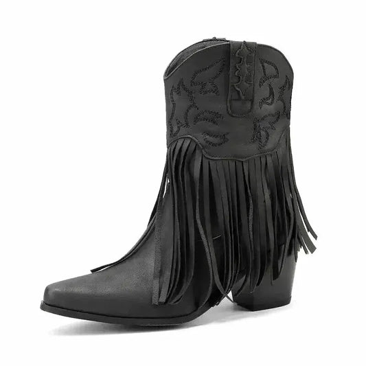 DALIA Cowgirl Boots - Yehaw | Black - Yehaw 