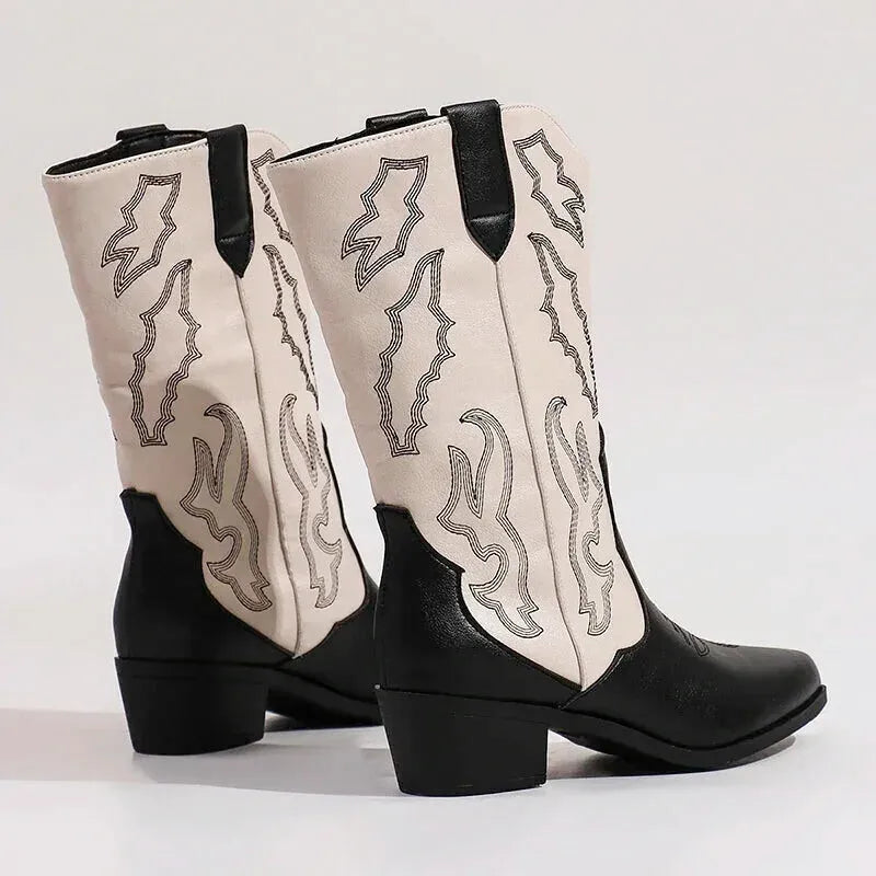 DANIELA Cowgirl Boots - Yehaw | Black & White - Yehaw