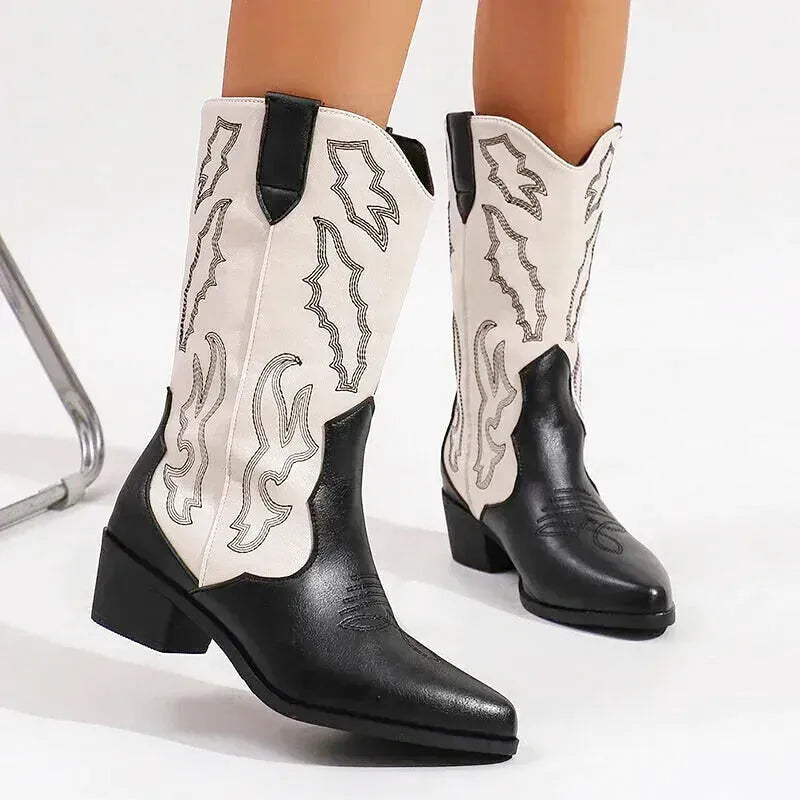 DANIELA Cowgirl Boots - Yehaw | Black & White - Yehaw