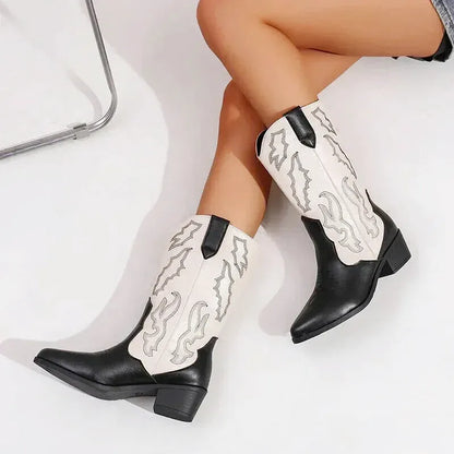 DANIELA Cowgirl Boots - Yehaw | Black & White - Yehaw