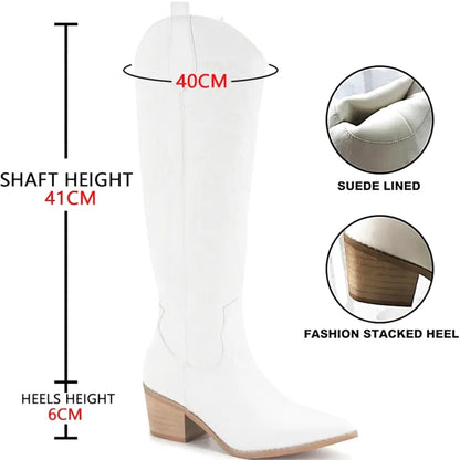 DELANEY Cowgirl Boots - Resistant PU leather | Elegance & Stability - Yehaw