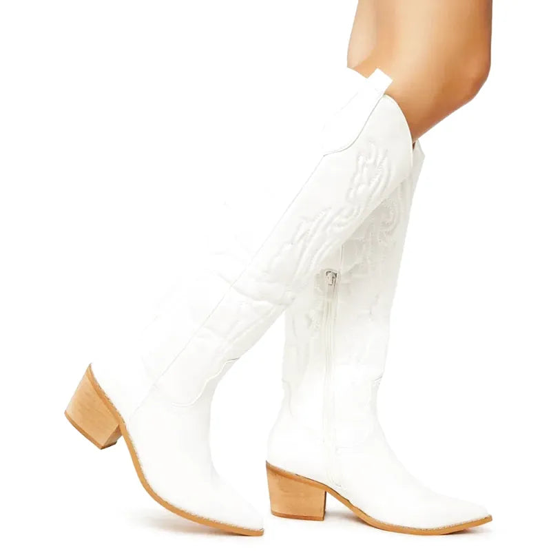 DELANEY Cowgirl Boots - Resistant PU leather | Elegance & Stability - Yehaw