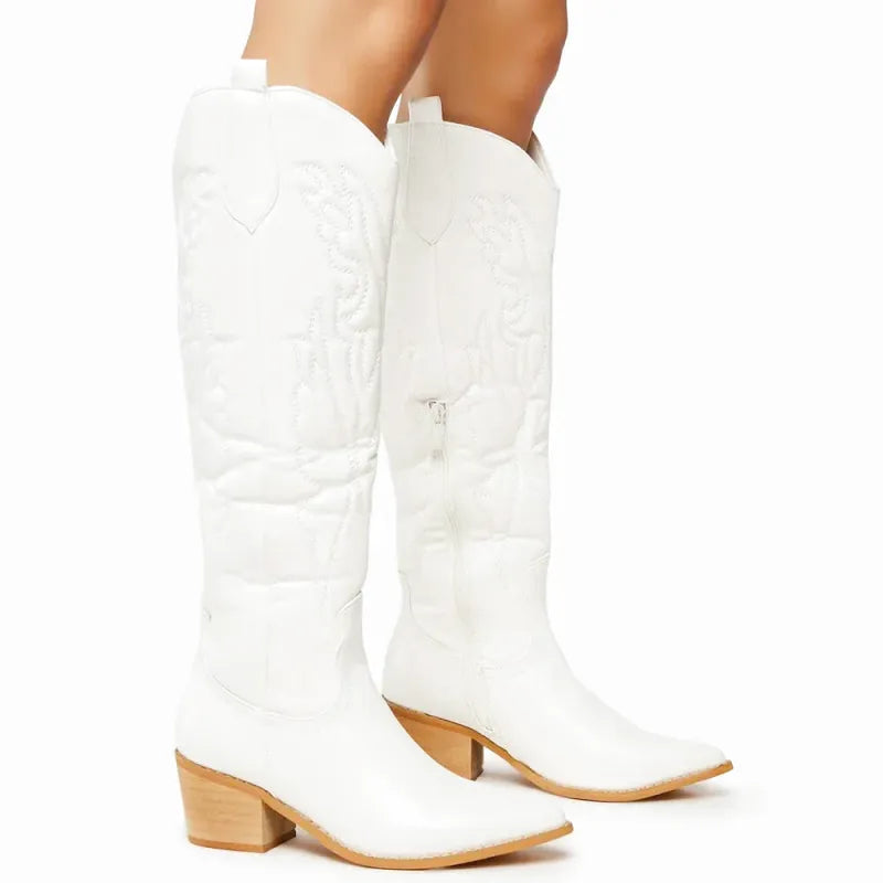 DELANEY Cowgirl Boots - Resistant PU leather | Elegance & Stability - Yehaw