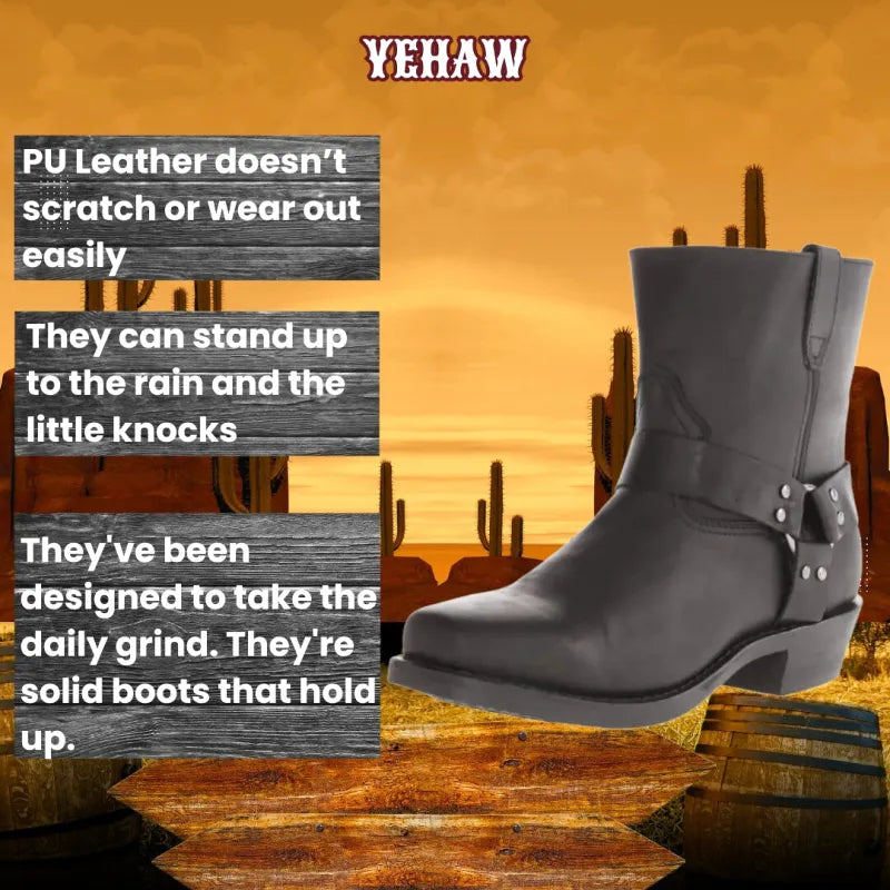 Denver Mens Cowboy Boots - Yehaw | Black & Brown