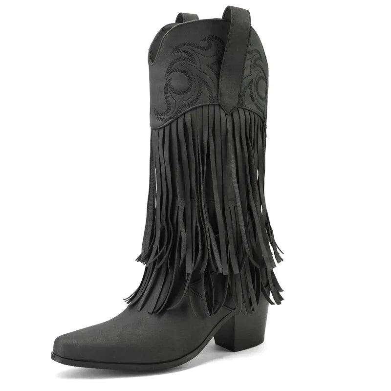 DIAMOND Cowgirl Boots Fringe - Soft lining | Elegance & Stability - Yehaw
