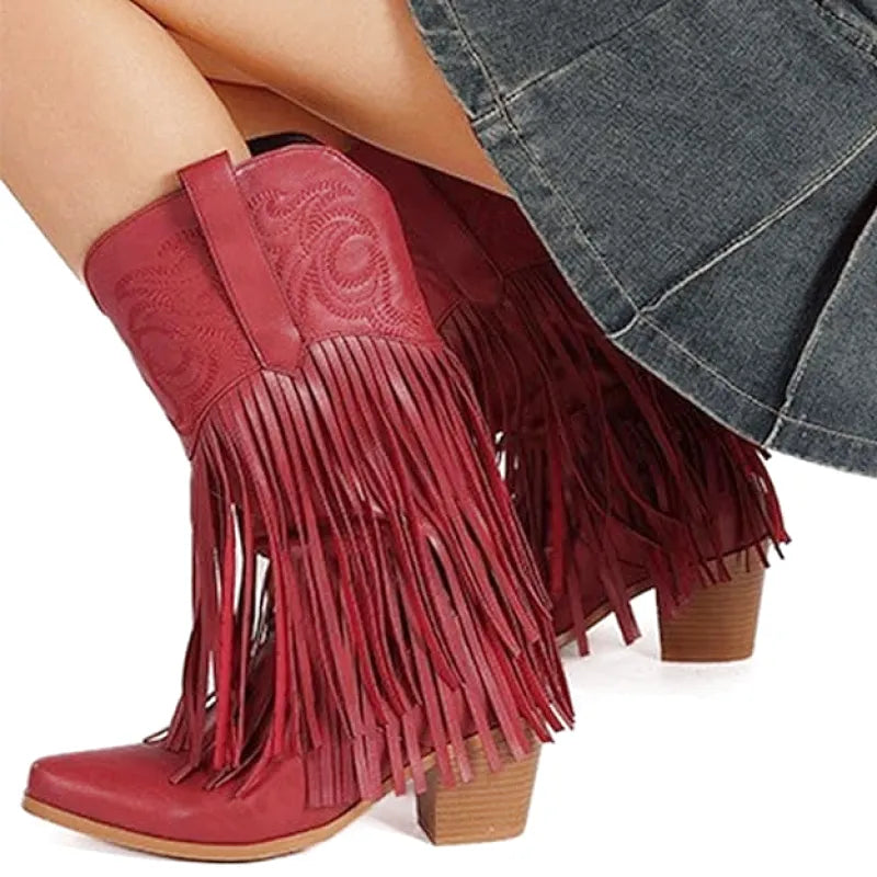 DIAMOND Cowgirl Boots Fringe - Soft lining | Elegance & Stability - Yehaw