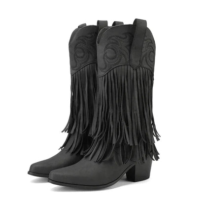 DIAMOND Cowgirl Boots Fringe - Soft lining | Elegance & Stability - Yehaw