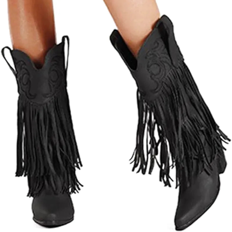 DIAMOND Cowgirl Boots Fringe - Soft lining | Elegance & Stability - Yehaw