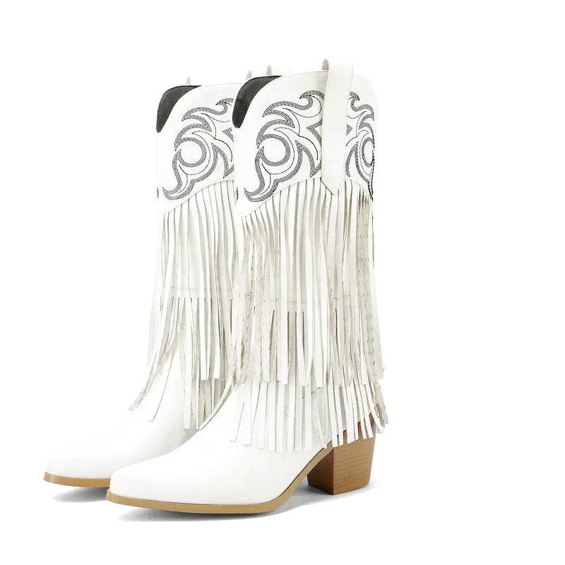 DIAMOND Cowgirl Boots Fringe - Soft lining | Elegance & Stability - Yehaw