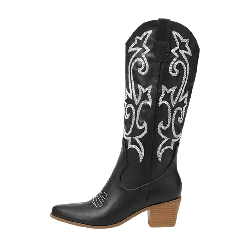 DIXIE Cowgirl Boots - Resistant PU leather | Elegance & Stability - Yehaw