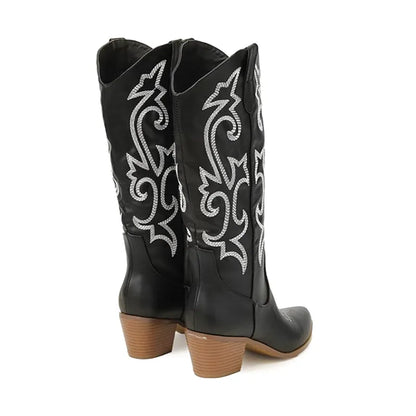 DIXIE Cowgirl Boots - Resistant PU leather | Elegance & Stability - Yehaw