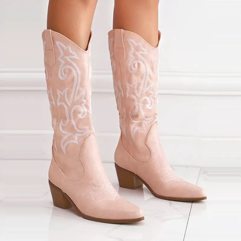 DIXIE Cowgirl Boots - Resistant PU leather | Elegance & Stability - Yehaw